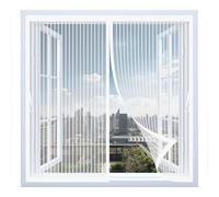 Fly Screens for Curtain 90 x 110 cm with Powerful Magnets & Full Frame Magic Tape, Keep Bugs Out & Lets Fresh Air in Magnetic Curtains Fly Screen for All Types of Windows, White