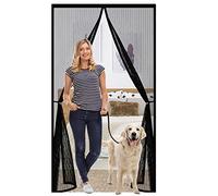 Fly Screens for Doors, 100 x 190 cm Magnetic Flyscreen Net, with Powerful Magnets Flyscreen French Doors for All Doors, Bug-Free Net Flies/Mosquito, Black