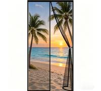 Fly Screens for Doors 101 x 185 cm Keep Bugs Out Lets Fresh Air in Heavy Duty Self-Sealing Mesh No Drill Installation Automatically Closes for Keeping Out Flies & Bug, Black