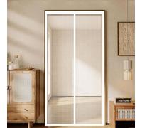 Fly Screens for Doors 101 x 224 cm with Reinforced Magnetic Strips Auto-Close, No Tools Installation, Keep Insects, Patio Insect Door Screen Kid and Pet Friendly, White