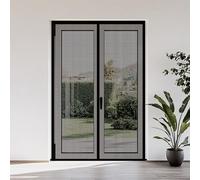 Fly Screens for Doors 101 x 308 cm with Reinforced Magnetic Strips Auto-Close, No Tools Installation, Keep Insects, Patio Insect Door Screen Kid and Pet Friendly, Black