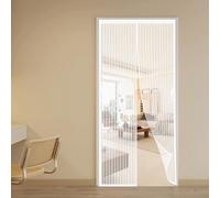 Fly Screens for Doors 102 x 113 cm Self-Closing, Keep Bugs Out Lets Fresh Air in Fly Screen for Doors Self Sealing No Gap, Pet-Friendly for Home, Office and Store, White