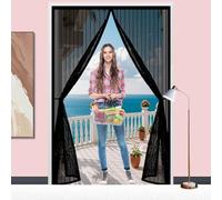 Fly Screens for Doors 102 x 305 cm No Gap, Keep Bugs Out & Lets Fresh Air in Bug Mesh Curtain Easy to Install Without Drilling for Balcony Patio Bedroom, Black