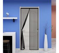 Fly Screens for Doors 103 x 181 cm Anti-Tearing Mosquito Door Net Keep Fly Bug Out Door Net Curtains No-Drill Easy Installation for Balcony, Terrace, Cellar, Black