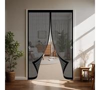 Fly Screens for Doors 104 x 236 cm Automatically Close, No Gap, Easy to Install Without Drilling, Keep Bugs Out Lets Fresh Air in Magnetic Fly Screen Curtain for Patio Doors Bedroom, Black