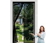 Fly Screens for Doors 104 x 284 cm Automatically Closes Keeps Bugs Out, Powerful Magnets and Magic Tape, No Drill Installation, Magnetic Screenfly Doors for Sliding Door, Black