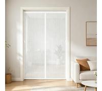 Fly Screens for Doors 106 x 220 cm Hundreds of Sizes, Anti Mosquito Mesh Curtain with Powerful Magnets Magnetic Door Curtains Fly Screen for Living Room Kitchen Patio, White