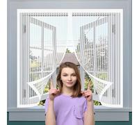 Fly Screens for Doors 109 x 179 cm Anti-Tearing Mosquito Door Net Keep Fly Bug Out with Powerful Magnets Door Magnetic Screenfly Doors for Living Room, Bedroom, Patio, White