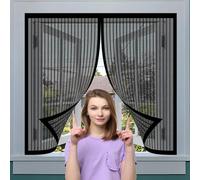 Fly Screens for Doors 109 x 182 cm Anti-Tearing Mosquito Door Net Keep Fly Bug Out with Powerful Magnets Door Magnetic Screenfly Doors for Living Room, Bedroom, Patio, Black