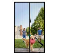 Fly Screens for Doors 110 x 145 cm Keep Bugs Out Lets Fresh Air in Insect Protection Door No Drill Installation Automatically Closes for Patio Doors Balcony Bedroom, Black