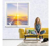 Fly Screens for Doors 110 x 180 cm Universal, Transparent, Keep Fresh Air Circulating, Heavy Duty Bug Mesh Curtain Fly Screens Doors Nets with Hook & Loop Strips for Windows Fits Any Size, White