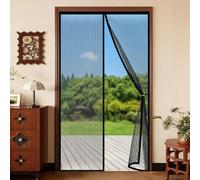 Fly Screens for Doors 111 x 174 cm Keep Bugs Out Lets Fresh Air in Door Fly Screen No Drill Installation Automatically Closes for Keeping Out Flies & Bug, Black