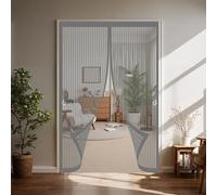 Fly Screens for Doors 118 x 232 cm Automatically Close, No Gap, Easy to Install Without Drilling, Keep Bugs Out Lets Fresh Air in Magnetic Fly Screen Curtain for Patio Doors Bedroom, Grey
