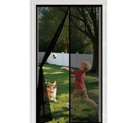 Fly Screens for Doors 120 x 163 cm with Powerful Magnets Automatically Closes and Magic Tape, Install Without, Keep Bugs Out, Door Curtains to Stop Flies for Balcony Door, Black