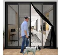 Fly Screens for Doors 126 x 315 cm Powerful Magnets Keep Bugs Out Lets Fresh Air in Curtain Insect Mesh Easy to Install Without Drilling for Patio Bedroom Sliding Kitchen, Black