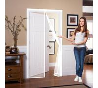 Fly Screens for Doors 127 x 165 cm Powerful Magnets, Keep Bugs Out, Automatically Closes, No Drill Installation, Magnetic Door Screen Fly Bug Kid and Pet Friendly, White