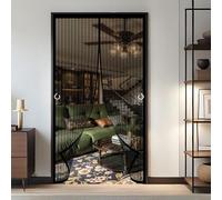 Fly Screens for Doors 137 x 200 cm Durable Polyester Mesh, Keeps Bugs Out Magnetic Insect Door Screen Self Sealing No Gap, Pet-Friendly for Home, Office and Store, Black