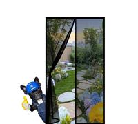 Fly Screens for Doors 140 x 205 cm with Powerful Magnets and Full Frame Hook&Loop, No Gap, Keep Bugs Out Lets Fresh Air in, Fly Door Net Curtains, Screen Mesh Magnetic Kid and Pet Friendly, Black