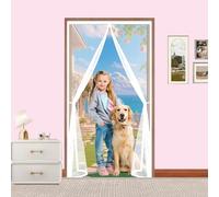 Fly Screens for Doors 150 x 190 cm Powerful Magnets Heavy Duty Self-Sealing Mesh Bug Mesh Curtain Easy to Install Without Drilling for Balcony Patio Bedroom, White