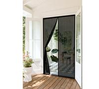 Fly Screens for Doors 150 x 237 cm Automatically Closes Keeps Bugs Out, Powerful Magnets and Magic Tape, No Drill Installation, Patio Insect Door Screen for Sliding Door, Black