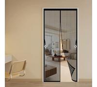 Fly Screens for Doors 152 x 149 cm Self-Closing, Keep Bugs Out Lets Fresh Air in Fly Screen for Doors Self Sealing No Gap, Pet-Friendly for Home, Office and Store, Black