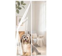 Fly Screens for Doors 157x207cm(WidthxHigh) Durable, Keeps Bugs Out, Kid and Pet Friendly Fly Screen Door Mesh Screen Curtain Hundreds of Sizes, Lets Fresh Air in, White