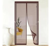 Fly Screens for Doors 160 x 50 cm Self-Sealing Mesh Powerful Magnets and Adhesive Strips, Hands-Free Closing Magnetic Fly Screen Doors for Outdoor, Gym, Sun House Porch, Brown