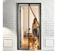 Fly Screens for Doors 165 x 156 cm Patio Door Nets with Magnets for Keeping Out Flies, Mosquito Net, Insect Mesh Magnetic Fly Screen Curtain for Front Doors, Sliding, Black