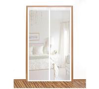 Fly Screens for Doors 165 x 205 cm Keep Bugs Out, Full Frame Magic Tape, Powerful Magnets, Self Sealing, No Drill Installation, Door Magnetic Screen for Balcony Bedroom Doors, White