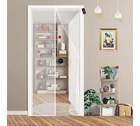 Fly Screens for Doors 170x200cm(67x79inch) Magnetic Anti Mosquito Net Fly Curtain Mesh - with Full Frame Magic Tape Magnets - for Patio Balcony Living Room Easy to Install Without Drilling White