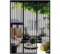 Fly Screens for Doors, 170x200cm Double Door Screen Curtain for Sliding Door with Powerful Magnets and Full Frame Magic Tape, Easy to Install Door Fly Screen Curtain, Keep Fly Bug Out, Black