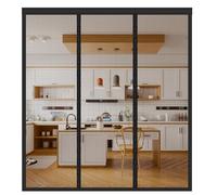 Fly Screens for Doors, 170x210cm Double Door Screen Curtain for Sliding Door with Powerful Magnets and Full Frame Magic Tape, Easy to Install Door Fly Screen Curtain, Keep Fly Bug Out, Black