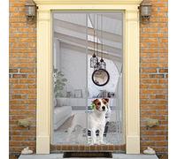 Fly Screens for Doors, 175 x 205 cm Patio Curtain Insect Mesh, Easy to Install Automatic Closing Magnet Screen Door for All Doors, Bug-Free Net Flies/Mosquito, Grey