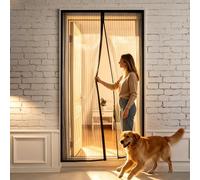 Fly Screens for Doors 177 x 220 cm Patio Door Nets with Magnets for Keeping Out Flies, Mosquito Net, Insect Mesh Fly Screen for Doors for Living Room Kitchen Patio, Black