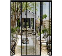 Fly Screens for Doors, 250x200cm Double Door Screen Curtain for Sliding Door with Powerful Magnets and Full Frame Magic Tape, Easy to Install Door Fly Screen Curtain, Keep Fly Bug Out, Black