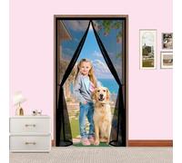 Fly Screens for Doors 50 x 225 cm Powerful Magnets Heavy Duty Self-Sealing Mesh Bug Mesh Curtain Easy to Install Without Drilling for Balcony Patio Bedroom, Black