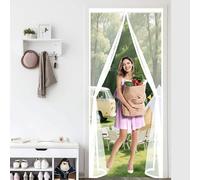 Fly Screens for Doors 52 x 185 cm No Gap, Keep Bugs Out & Lets Fresh Air in Flyscreen French Doors Easy to Install Without Drilling for Balcony Patio Bedroom, White