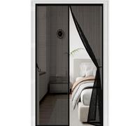 Fly Screens for Doors 62 x 157 cm Without Drilling, with Strong Magnets and Magic Band, Automatically Closes, Keep Insects Door Curtains to Stop Flies for Kitchen, Black