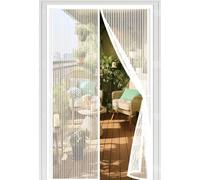 Fly Screens for Doors 62 x 192 cm Without Drilling, with Strong Magnets and Magic Band, Automatically Closes, Keep Insects Door Curtains to Stop Flies Garde L'Air Frais, White