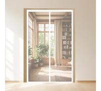 Fly Screens for Doors 63 x 218 cm Powerful Magnets and Magic Tape, No Drill Installation, Automatically Closes Keeps Bugs Out Magnetic Fly Screens for Doors for Kitchen, White