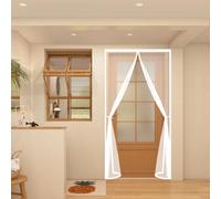 Fly Screens for Doors 65 x 350 cm Powerful Magnets and Full Frame Magic Tape Insect Protection Door Easy to Install Without Drilling for Patio Bedroom Sliding Kitchen, White