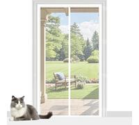 Fly Screens for Doors 68 x 228 cm Powerful Magnets, Keep Bugs Out, Automatically Closes, No Drill Installation, Magnetic Screenfly Doors Garde L'Air Frais à L'Intérieur, White