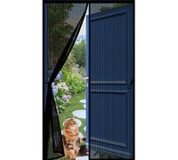 Fly Screens for Doors 69 x 160 cm with Powerful Magnets and Full Frame Hook&Loop, No Gap, Keep Bugs Out Lets Fresh Air in, Fly Insect Screen Door, Mosquito Double Doors Kid and Pet Friendly, Black