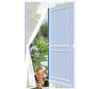 Fly Screens for Doors 69 x 270 cm with Powerful Magnets and Full Frame Hook&Loop, No Gap, Keep Bugs Out Lets Fresh Air in, Fly Insect Screen Door, Mosquito Double Doors Kid and Pet Friendly, White