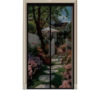Fly Screens for Doors 70 x 221 cm, Automatically Closes, Keep Insects, with Strong Magnets and Magic Band, Without Drilling, Patio Insect Door Screen Pet & Kid Friendly, Black