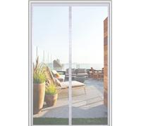 Fly Screens for Doors 75x200cm，Magnetic Fly Screen Door with Powerful Magnets Seal, Polyester Fine Mesh, Full Frame Magic Tape,Patio Insect Door Screen,Keep Bugs Out & Lets Fresh Air in，White