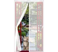 Fly Screens for Doors 78 x 200 cm with Powerful Magnets and Full Frame Hook&Loop, No Gap, Keep Bugs Out Lets Fresh Air in, Fly Insect Screen Mesh Door Curtain Kid and Pet Friendly, White