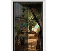 Fly Screens for Doors 80 x 308 cm Without Drilling, with Strong Magnets and Magic Band, Automatically Closes, Keep Insects Door Curtains to Stop Flies Garde L'Air Frais, Black