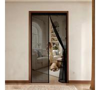 Fly Screens for Doors 85 x 227 cm, Automatically Closes, Keep Insects, with Strong Magnets and Magic Band, Without Drilling, Patio Insect Door Screen Pet & Kid Friendly, Black