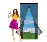 Fly Screens for Doors 89 x 203 cm Heavy Duty Fly Door Screen Mesh Easy Installation Without Drilling Full Frame Magic Tape for Balcony Sliding Living Room Children's Room, Black